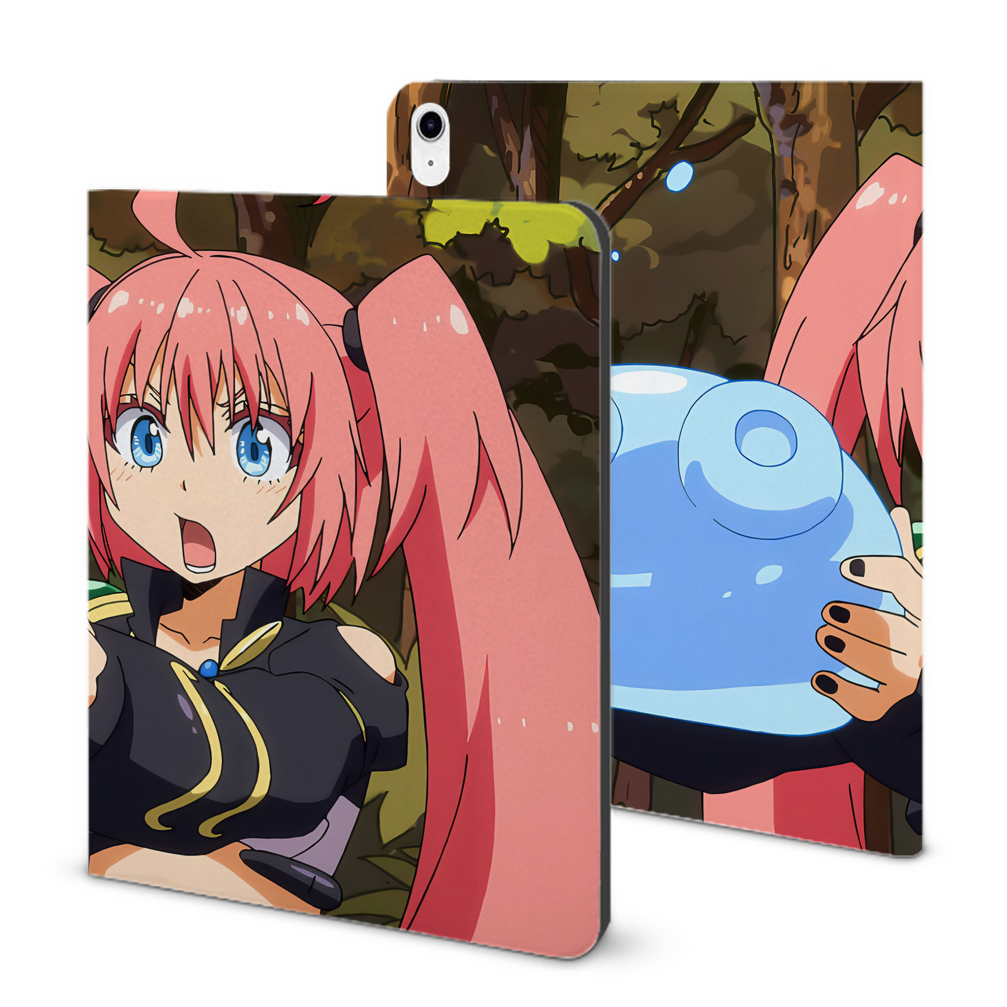 （画像用） 転スラ Regarding Reincarnated to Slime IPad ケース ブック型 PUレザー TPU 耐衝撃 軽量 薄型 ペン収納なし 全面保護 IPad 各モデル対応